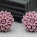 MUM Earrings - Lilac Light Purple Plum Chrysanthemum Stud Earrings