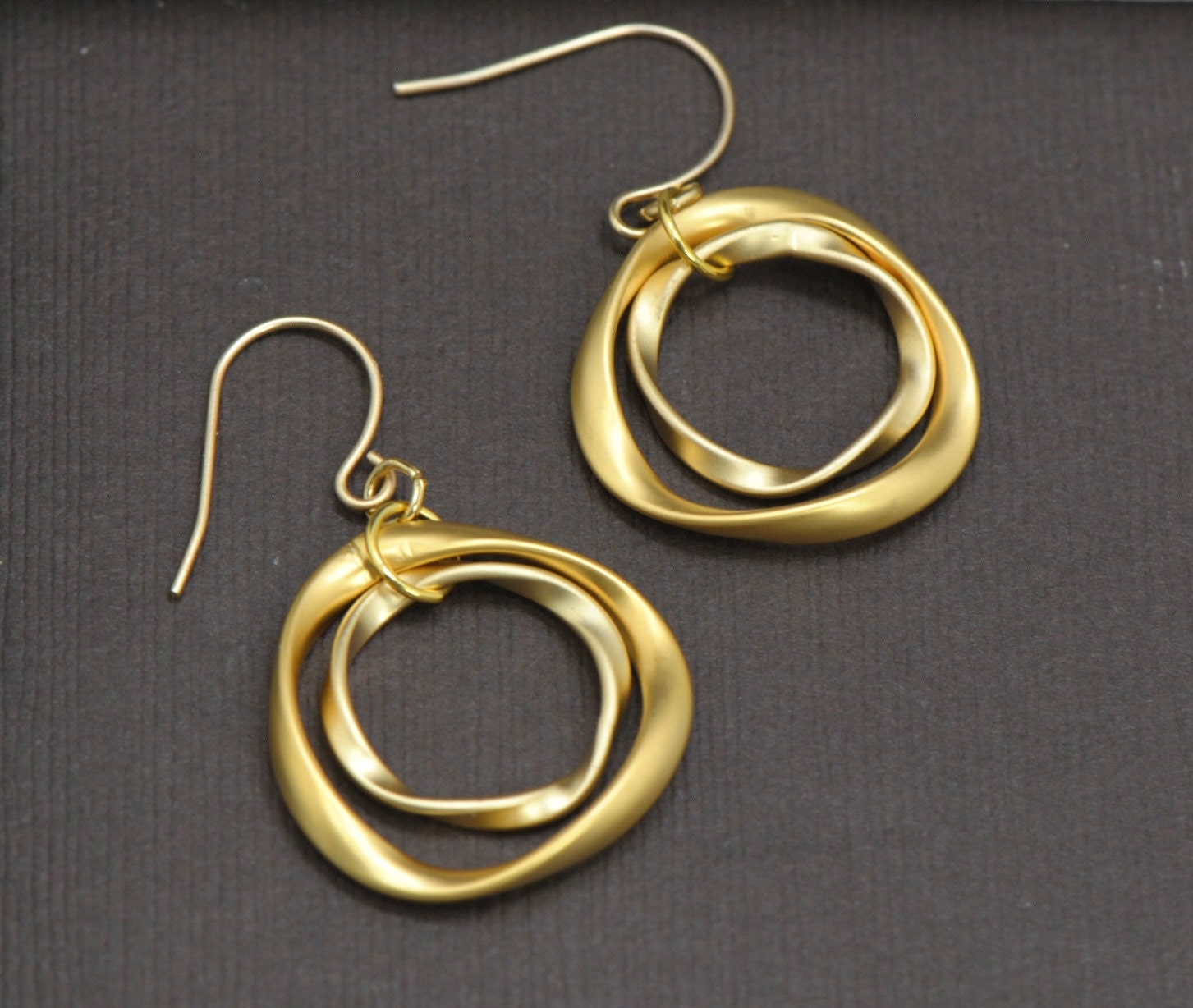 Double Circle Earrings Gold, Simple Everyday Earrings, Classic Circle Earrings Gold