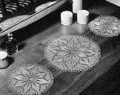 Old-Fashioned Knitted Doilies -- Flower Mats -- PDF KNITTING PATTERN