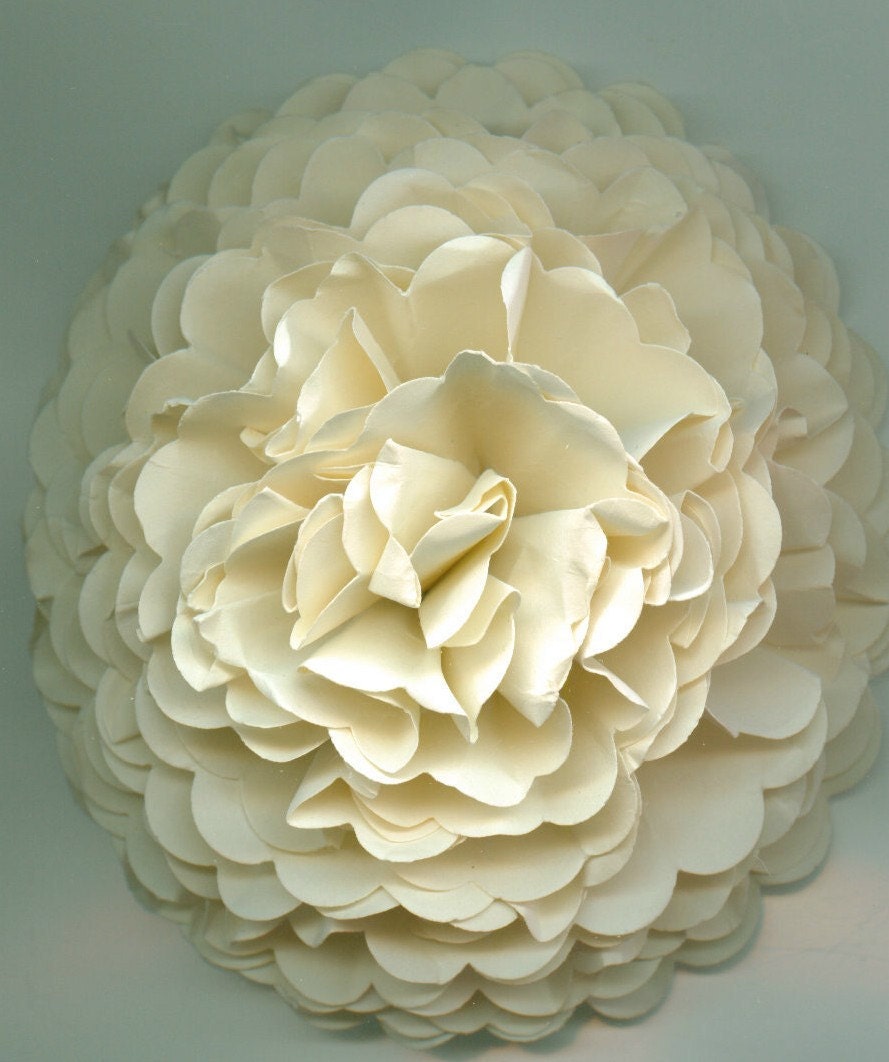 Giant Sand Ivory Carnation Paper Flower for Weddings, Bouquets, Events and Crafts