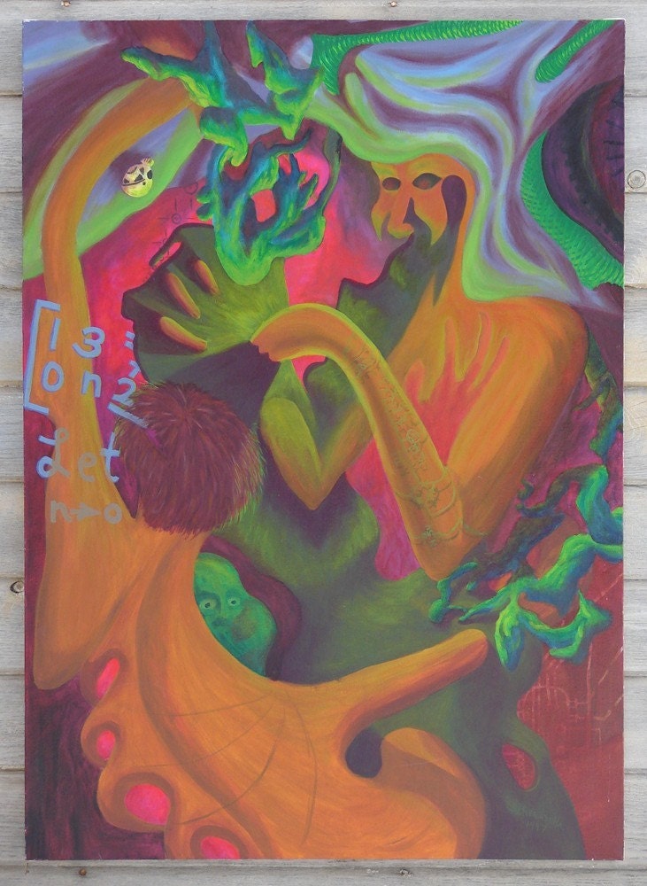 Original surreal oil painting - "If You Could Look Inside My Head"