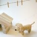 Knitted toy dog REX / made to order