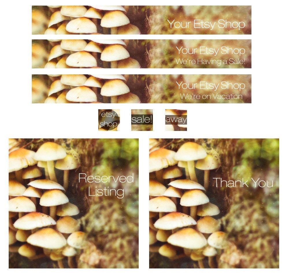 Fungus Fantasy Mushroom Etsy Shop Elements