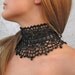 Crocheted choker/necklace with BLACK Fire-Polished Glass Beads