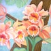 Original Oil Painting 20"x30" Orange Orchid Octave, Gift Idea, Tropical Floral on Canvas