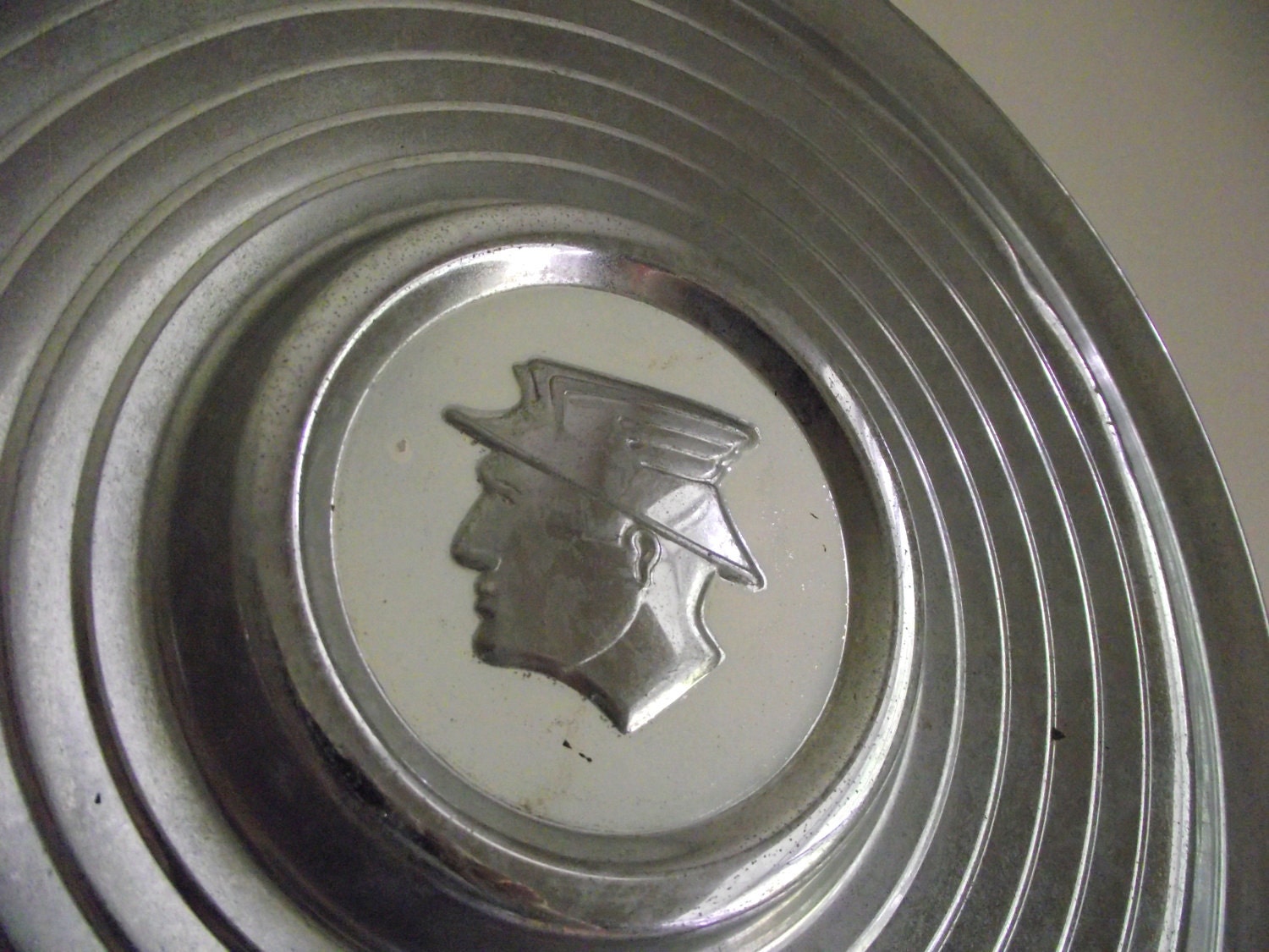Mercury Hubcap Wall Art Vintage 1953 Winged Messenger by gazaboo