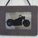 SALE Motorcycle Silhouette Antiqued Mirror in Brown Frame