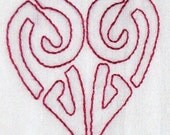 Celtic knot heart tea towel