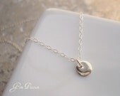 Tiny Sterling Silver Disc Necklace Charm Pendant Handmade Minimalist Necklace Celebrity Style
