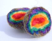 Felted Wool Fuzzy Geodes (Rainbow 3)