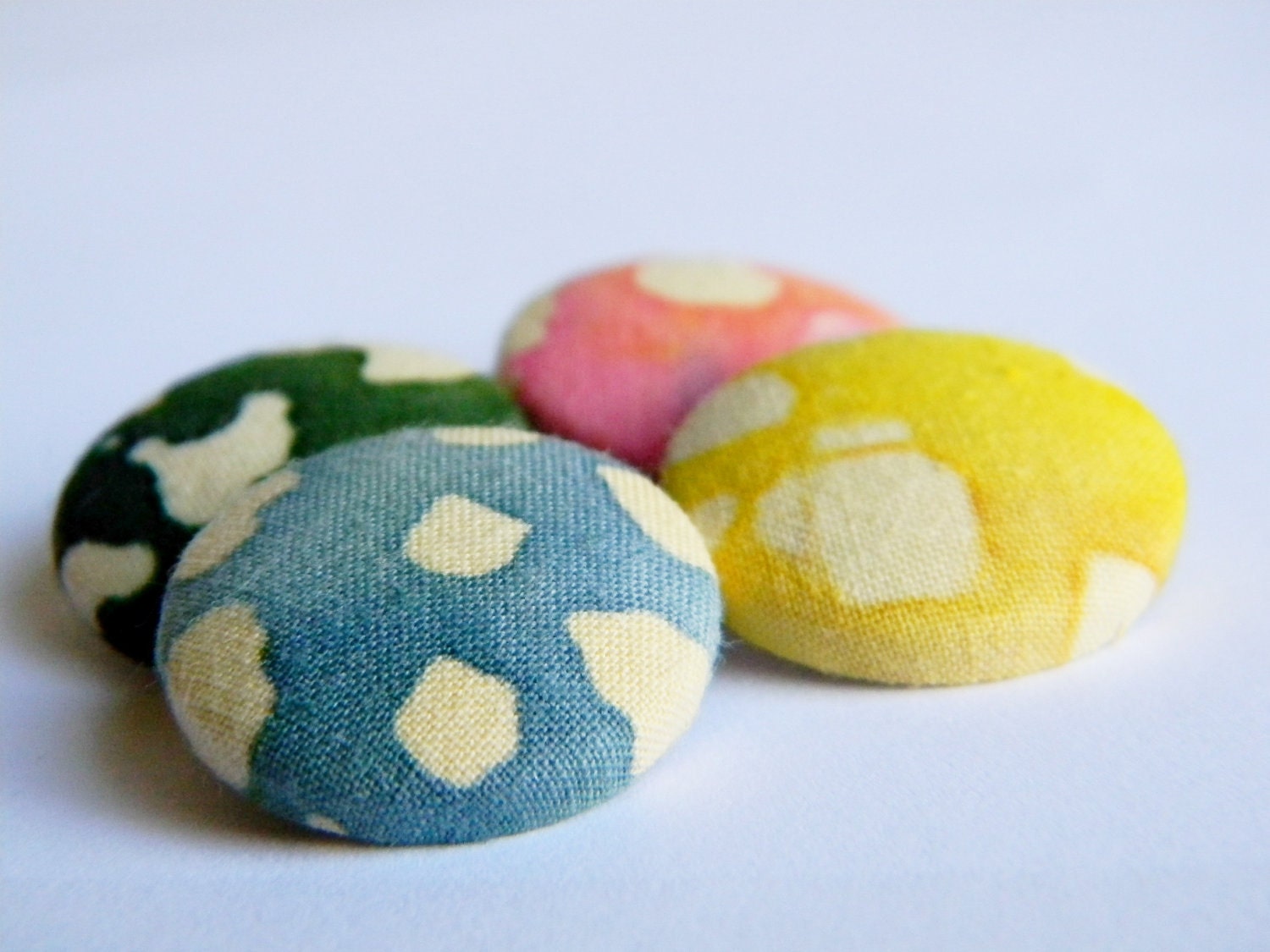 Spring Batik Fabric Covered Buttons (set of 4)