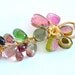 OOAK Flower Colorful Necklace Watermelon Tourmaline Gold Filled