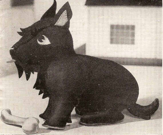 Scotty+Dog+Felt+Pattern Vintage transfer pattern for felt Scottie Dog by FreshMintTea