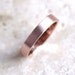 Rose Gold Mens' Wedding Ring, 4mm Flat Recycled 14k Red Gold Wedding Band Rose Gold Ring - US Size 10