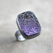 Purple Druzy Ring, Violet Purple Drusy Oxidized Argentium Sterling Silver Ring - Druzy Jewelry - Ready to Ship in US Size 5.5 - Peacock