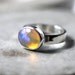 Opal Ring, Ethiopian Welo Opal Iridescent Sterling Silver Ring October Birthstone Opal Jewelry - Opalescent - Size 7