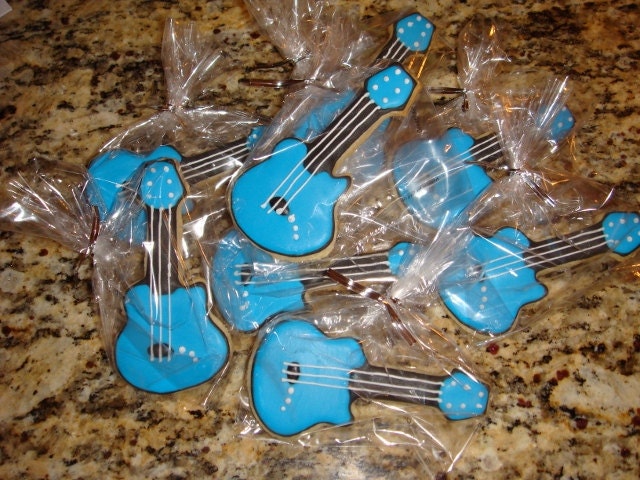 1 DZ Blue Guitar Sugar Cookies
