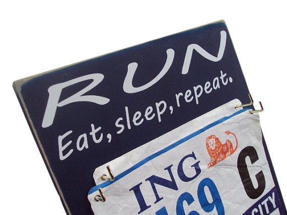 Run, eat, sleep, repeat: running bibs holder