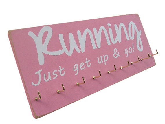 RUNNING just get up and go, running medals hanger