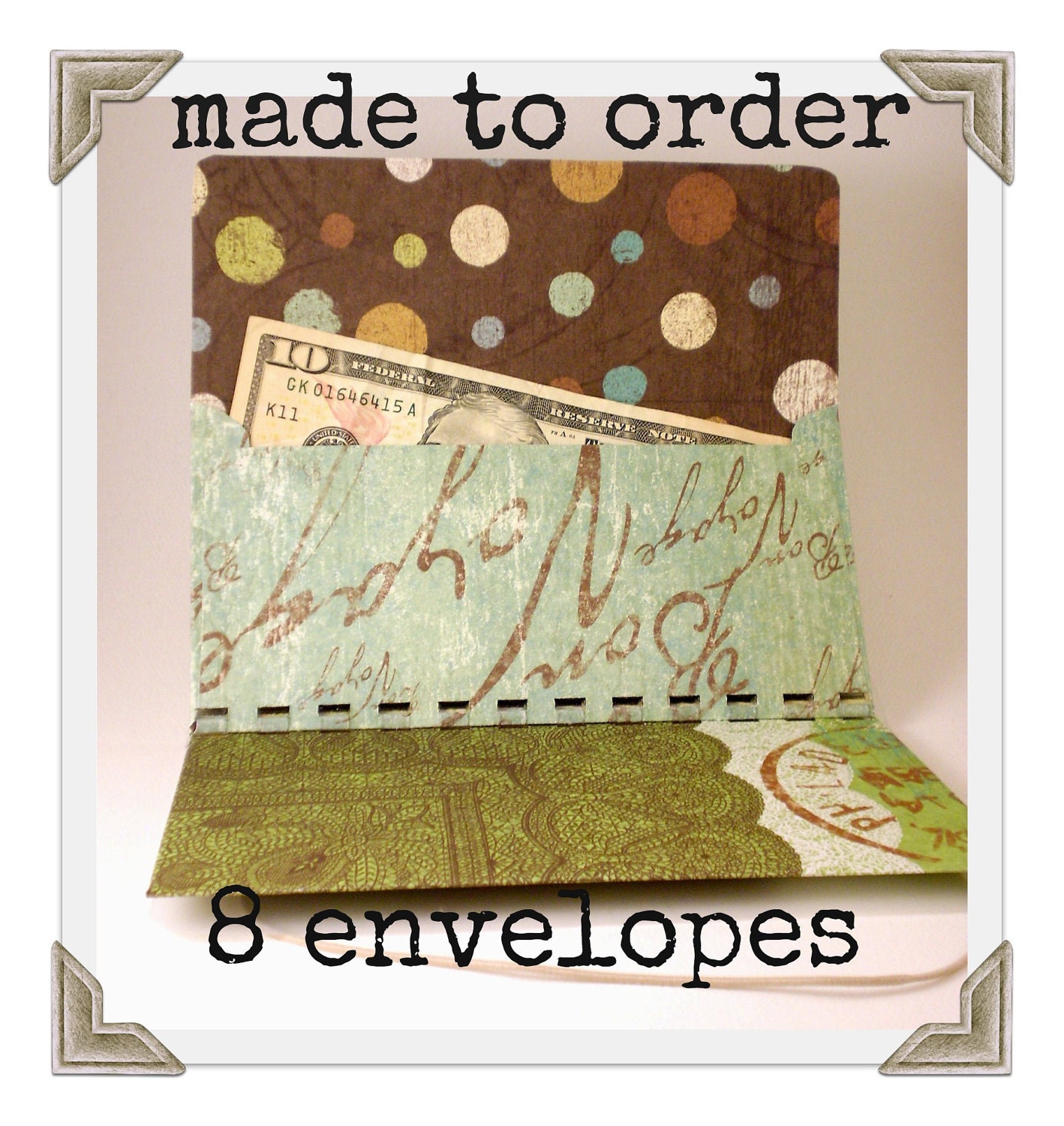 Custom Cash Envelope System with 8 envelopes