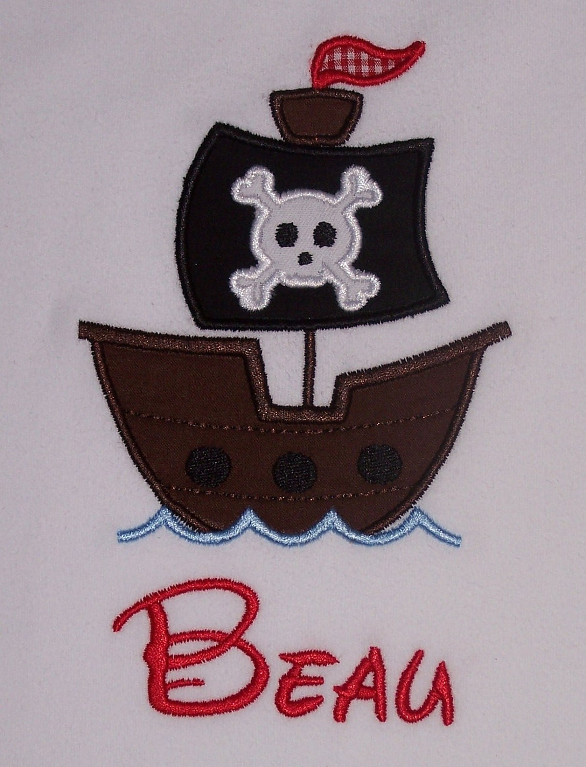Custom Boutique Clothing Boys CUTE Pirate Ship Shirt or Oneies, Size 0-3mos - 6y