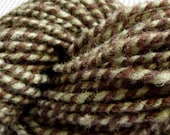 Mint chocolate handspun yarn, 2-ply , 81yd worsted weight Columbian wool