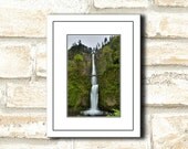 Landscape Photography Nature Photograph Travel Photography  Multnomah Waterfall  green wall art office decor 4x6 Fine Art Photography Print