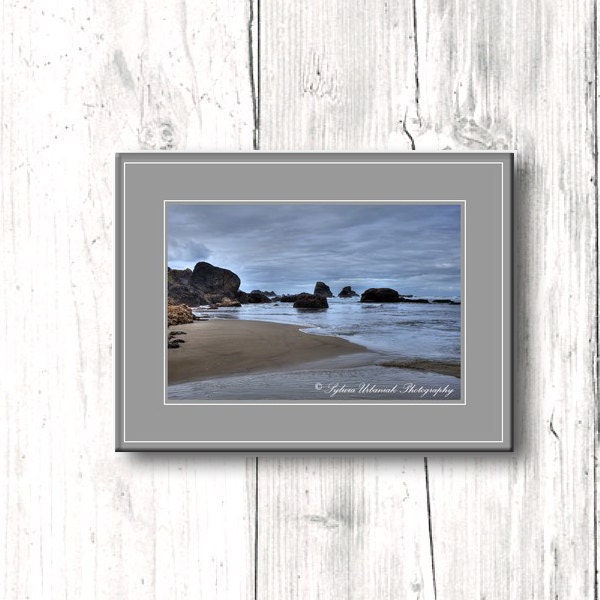 Beach Photography Landscape photograph Nature photo Pacific Oregon coast ocean grey wall art home decor 4x6Fine Art Photography Print