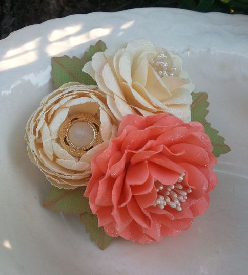 Handmade Paper Flowers - Corsages - Wedding - Bridal Shower - Bridal Party - Customized Colors - Made To Order Il_170x135