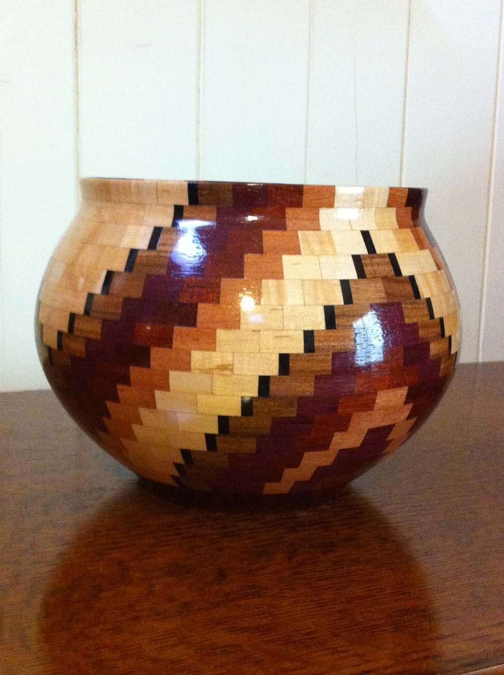 Natural Wood Segmented Fine Art  Bowl - "Arachnae" - KaveBowls