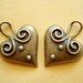 4pcs HEART Antiqued Bronze Charms Pendant B196