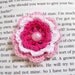 Pink w/ White..Crochet Flower Baby Snap Clip