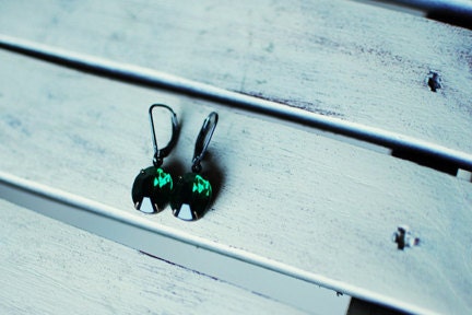 Vintage Emerald Oval Earring Drops