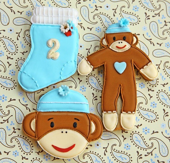 Sock Monkey Boy Cookie Favors Il_570xn