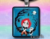 Scrabble Necklace Pendant Charm Necklace Ruby Gloom