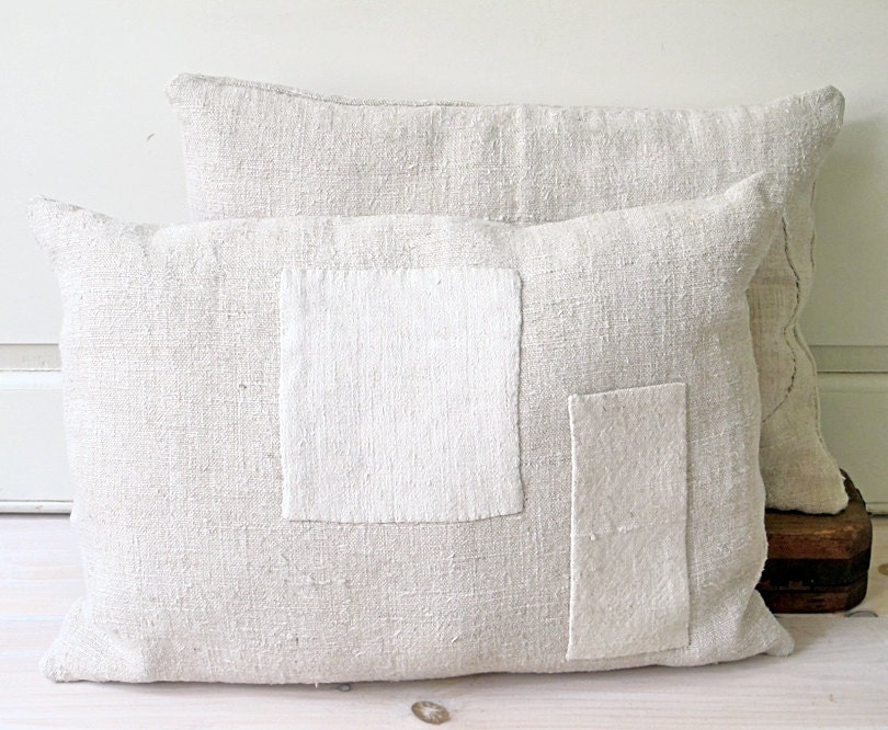 Vintage Hungarian Grain Sack Cushion Set