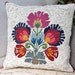Hooked Scandinavian Eastern European Floral Pillow Eco Friendly