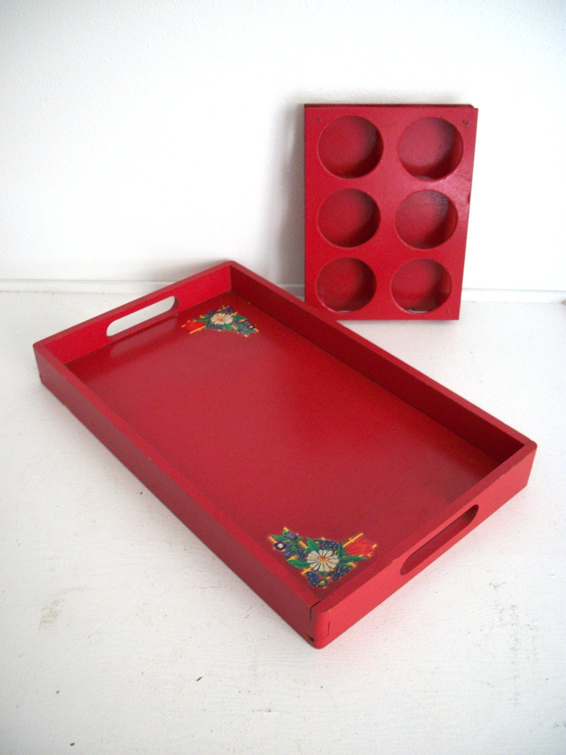 Vintage Tray and Drink Holder