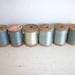 Vintage Wooden Spools of Thread- Sky Collection
