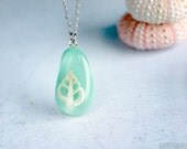 Nautical Seashell Turquoise Necklace - resin jewelry