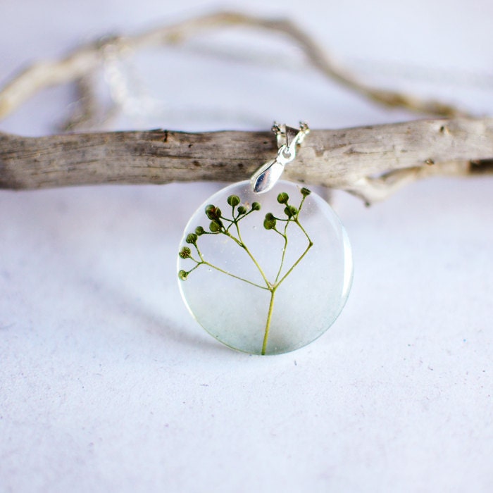 Woodland green botanical pendant - Twiggy tree - nature inspired jewelry - Nature lover gardener gift