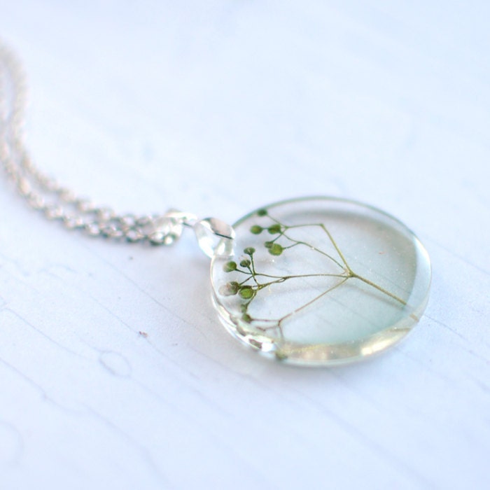 Woodland green botanical pendant - Twiggy tree - nature inspired jewelry - Nature lover gardener gift