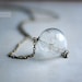 Dandelion Seeds Clear Glass Orb Necklace - Make a wish - nature garden lover gift
