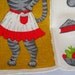 Vintage Cat Mom Towel Linen 1960s New Parisian Prints
