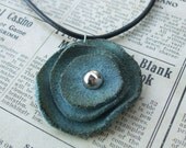 Blue Rose - pretty leather necklace in tiffany blue suede. Made to order.