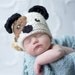 043a Puppy Dog Newborn Baby Crochet Hat. Great for Photo Prop