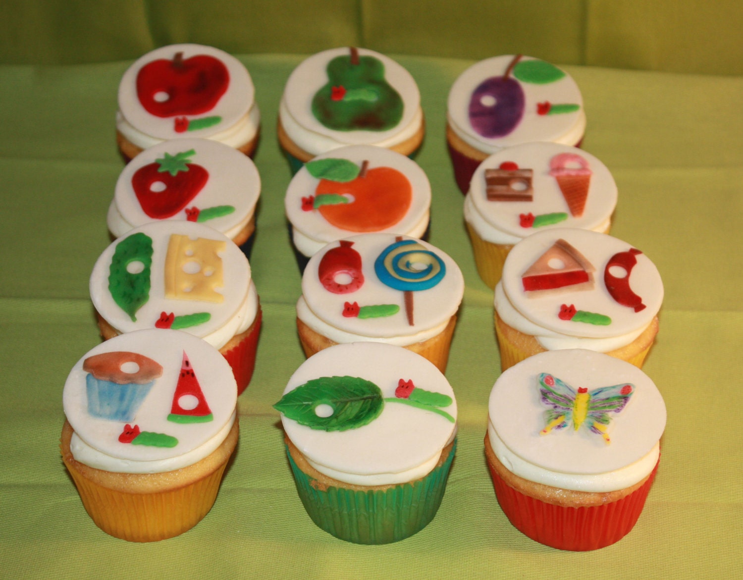 Caterpillar Inspired Fondant Cupcake Topper Il_570xn