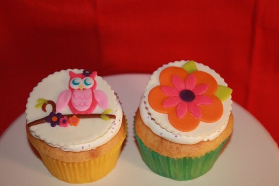 Owl Blossom Fondant Cupcake Topper Il_570xn