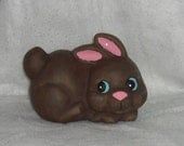 Brown Bunny Ceramic Figurine. OOAK ceramic art.