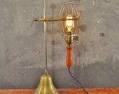 Vintage Antique Industrial Trouble Light with Stand - Cage Pendant Lamp, Lab Flower